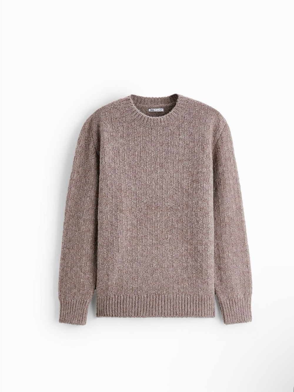 ZARA's Classic Crewneck Sweater - Taupe